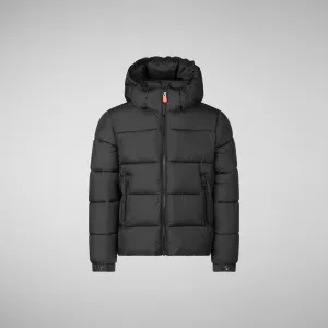 Boys' animal free puffer jacket Foster in black