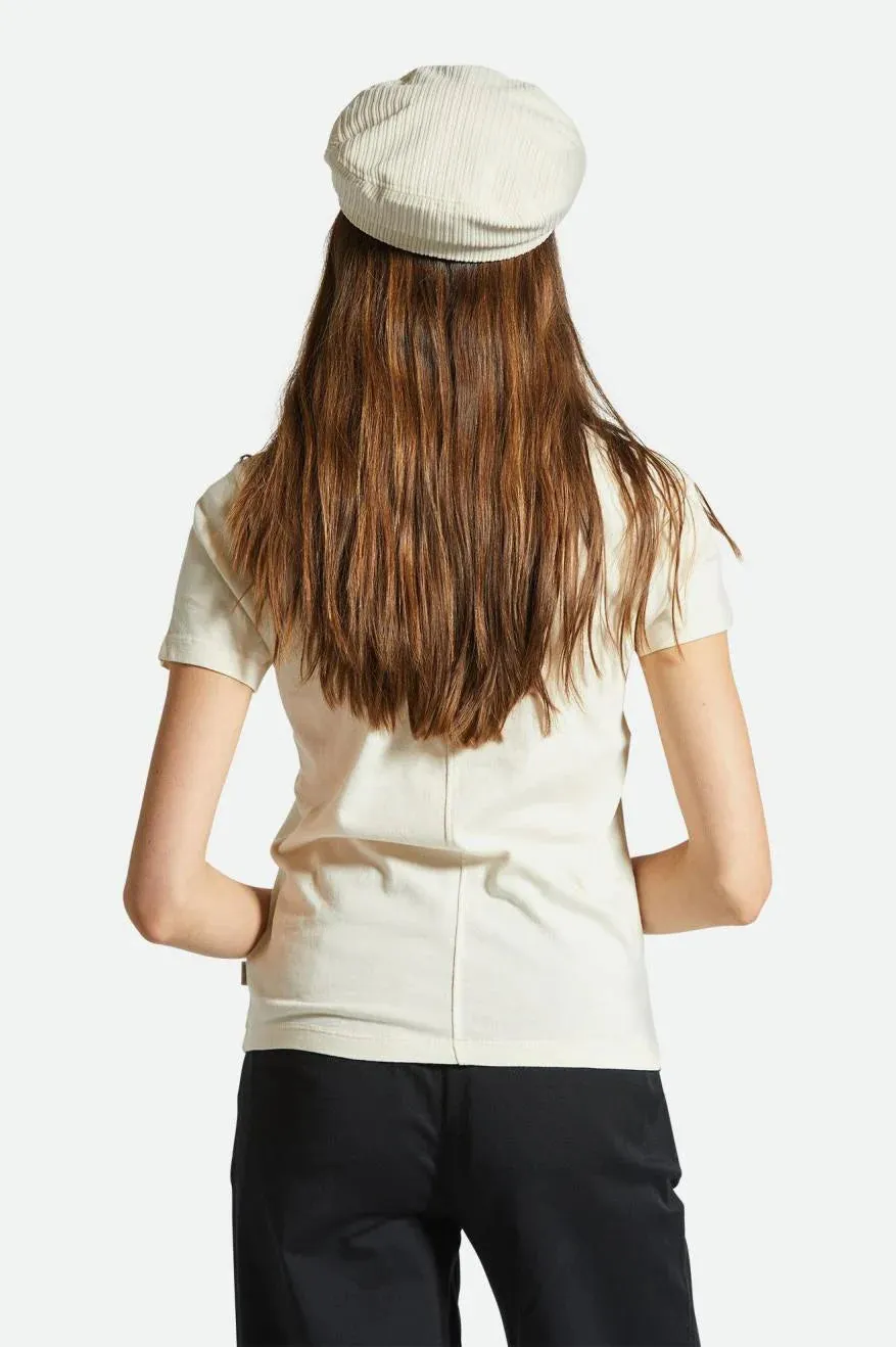 BRIXTON CAREFREE ORGANIC GARMENT DYE SLIM CREW TEE - WHITE SMOKE