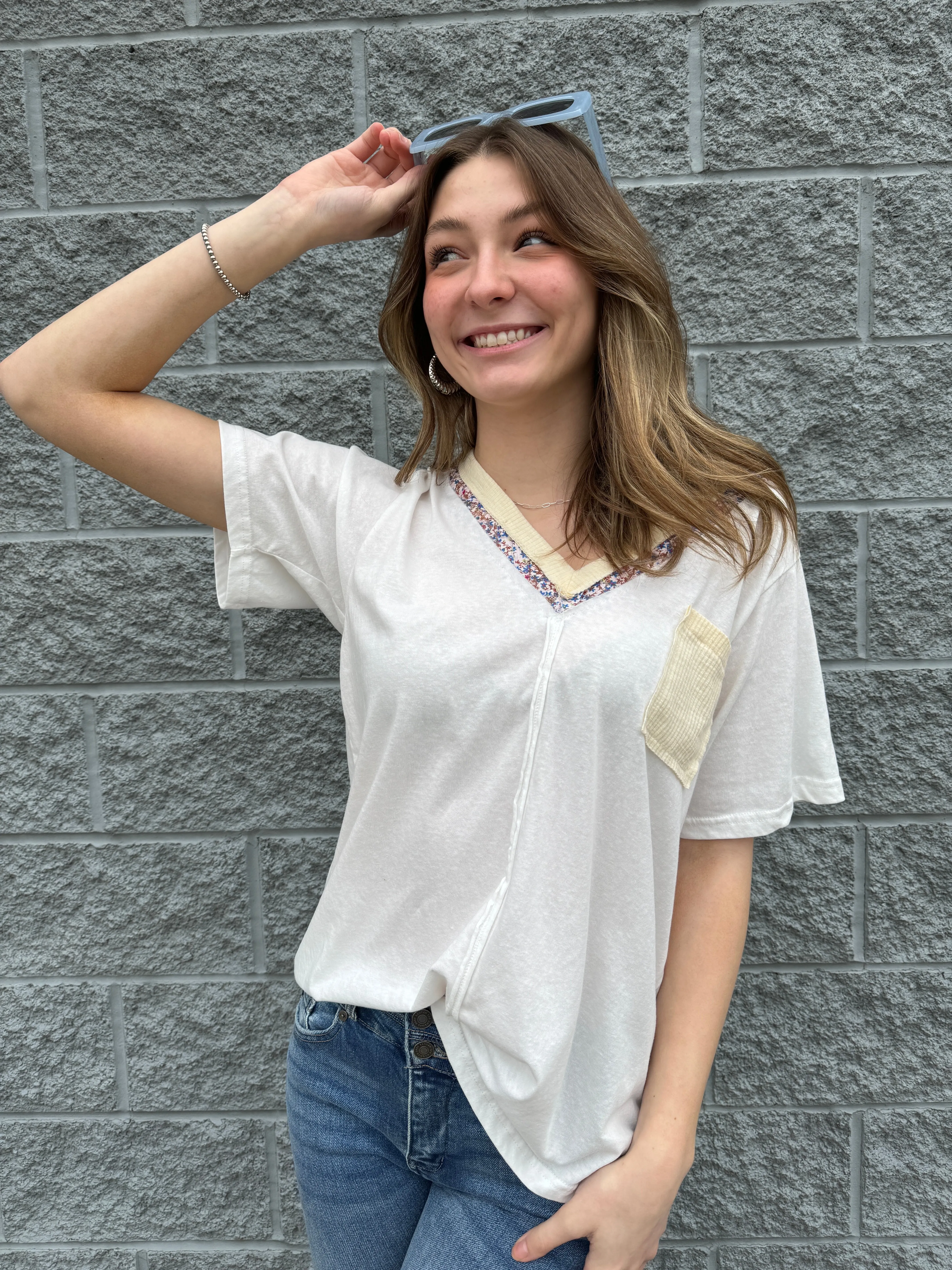 Brontë - A Top with Floral Lace Design