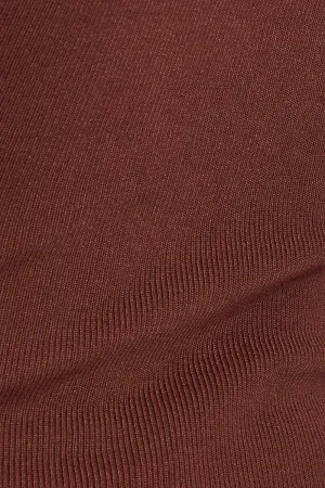 Brown Knit Top Sleeveless