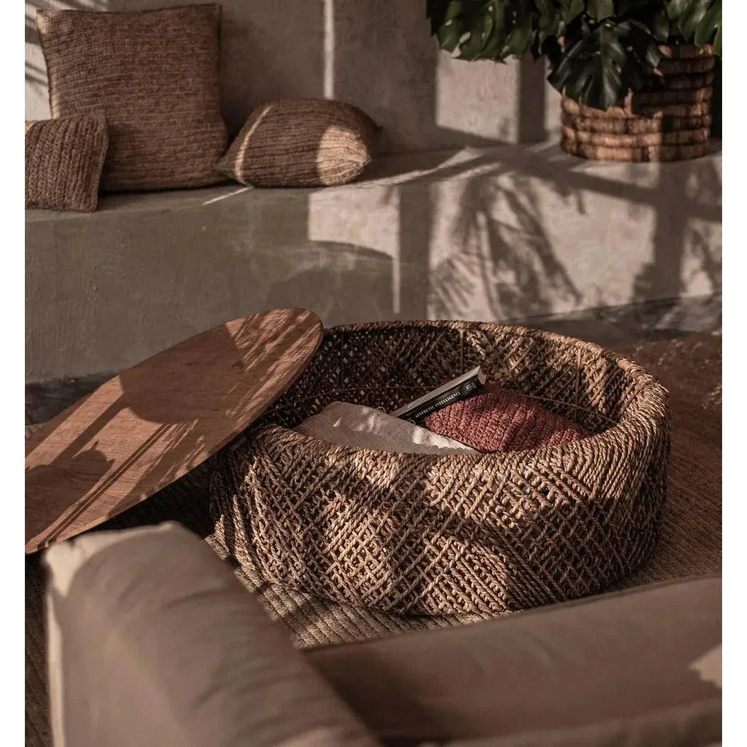 Brown Round Coffee Table With Storage Wood Top With Wood Base