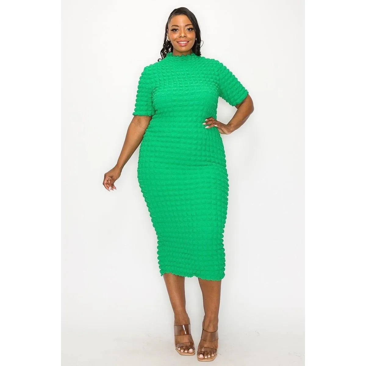 Bubble Pop Bodycon Midi Dress