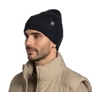 Buff Lilon Knitted Beanie Black