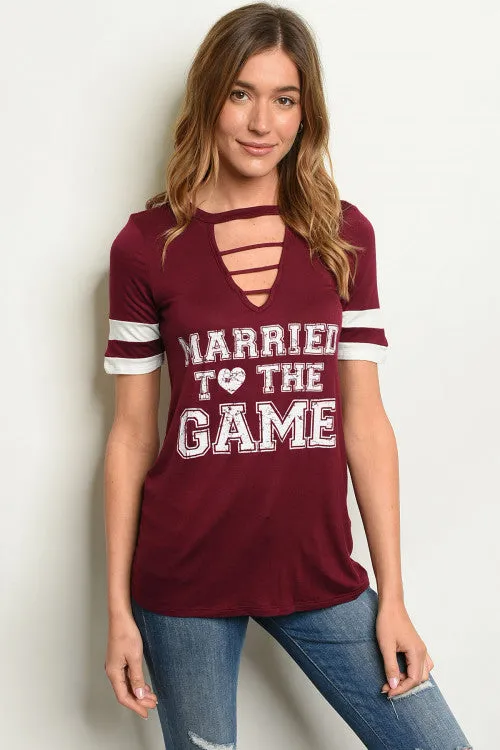 Burgundy Jersey Knit Top