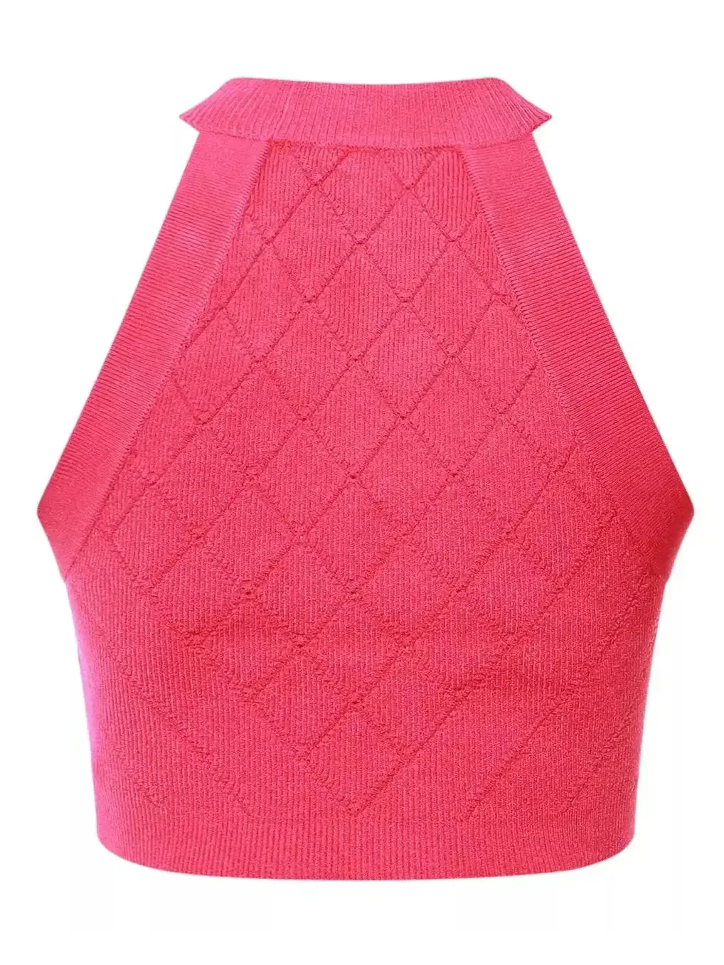 Button Knit Tank Top, Fuchsia Pink