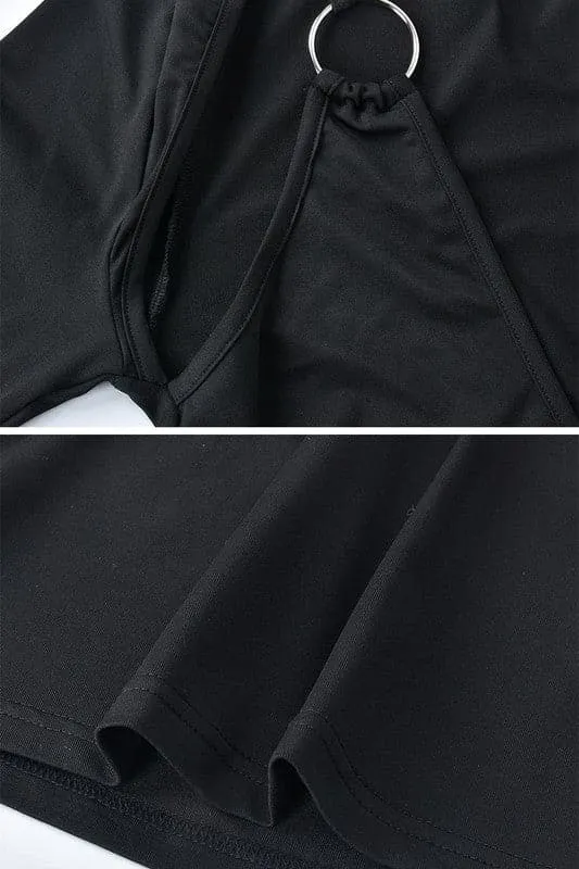 BX385 Cutout Waist Bodycon Mini Dress