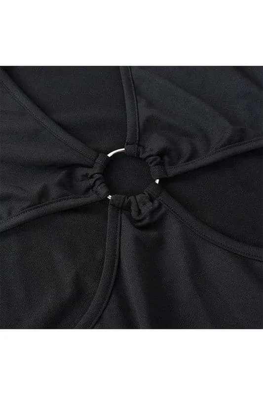 BX385 Cutout Waist Bodycon Mini Dress