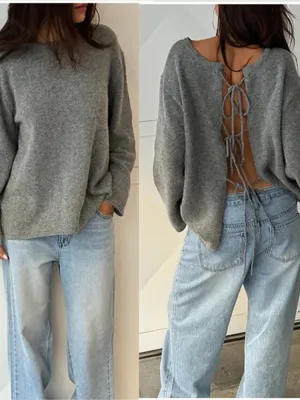 Camille - Two way knitted lace up top