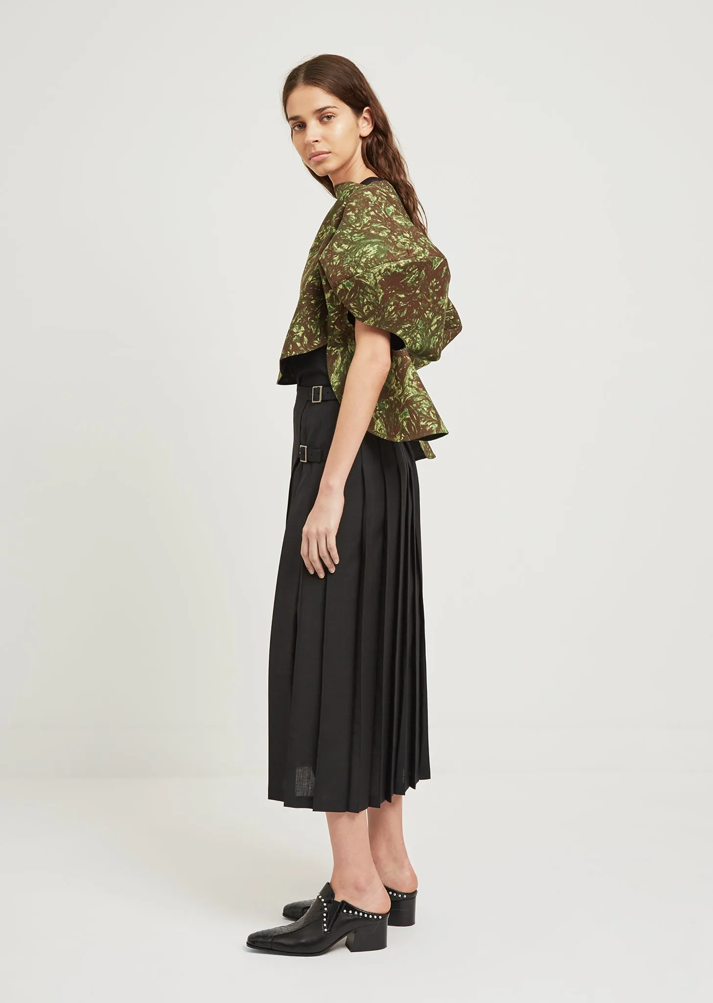 Camouflage Print Pull–Over Top