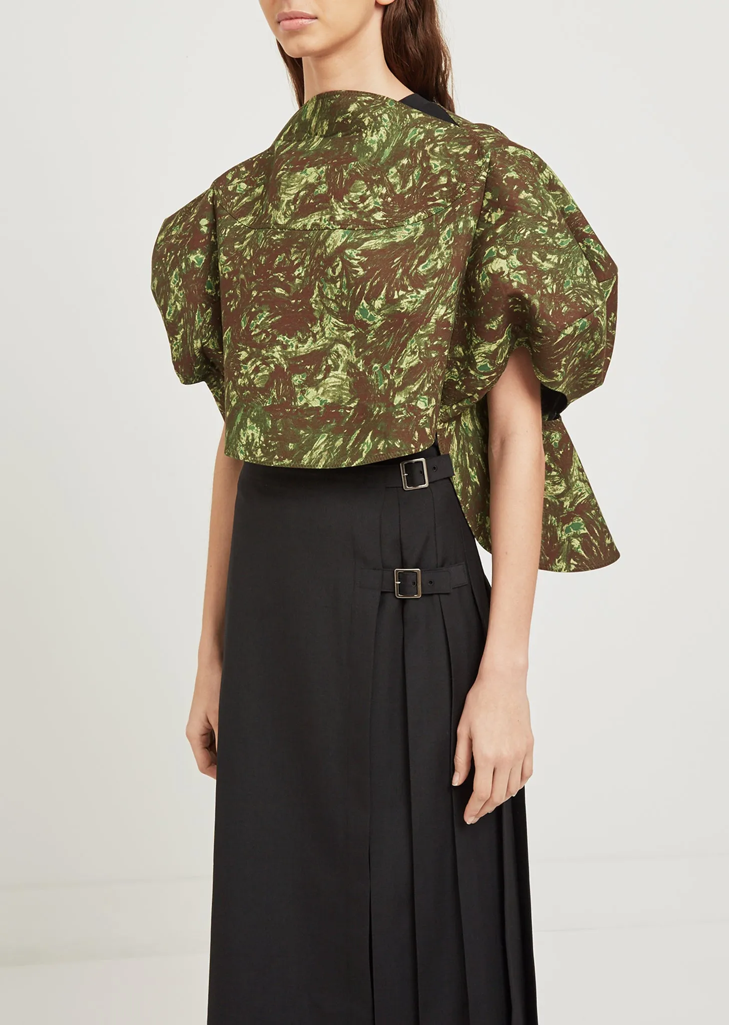 Camouflage Print Pull–Over Top