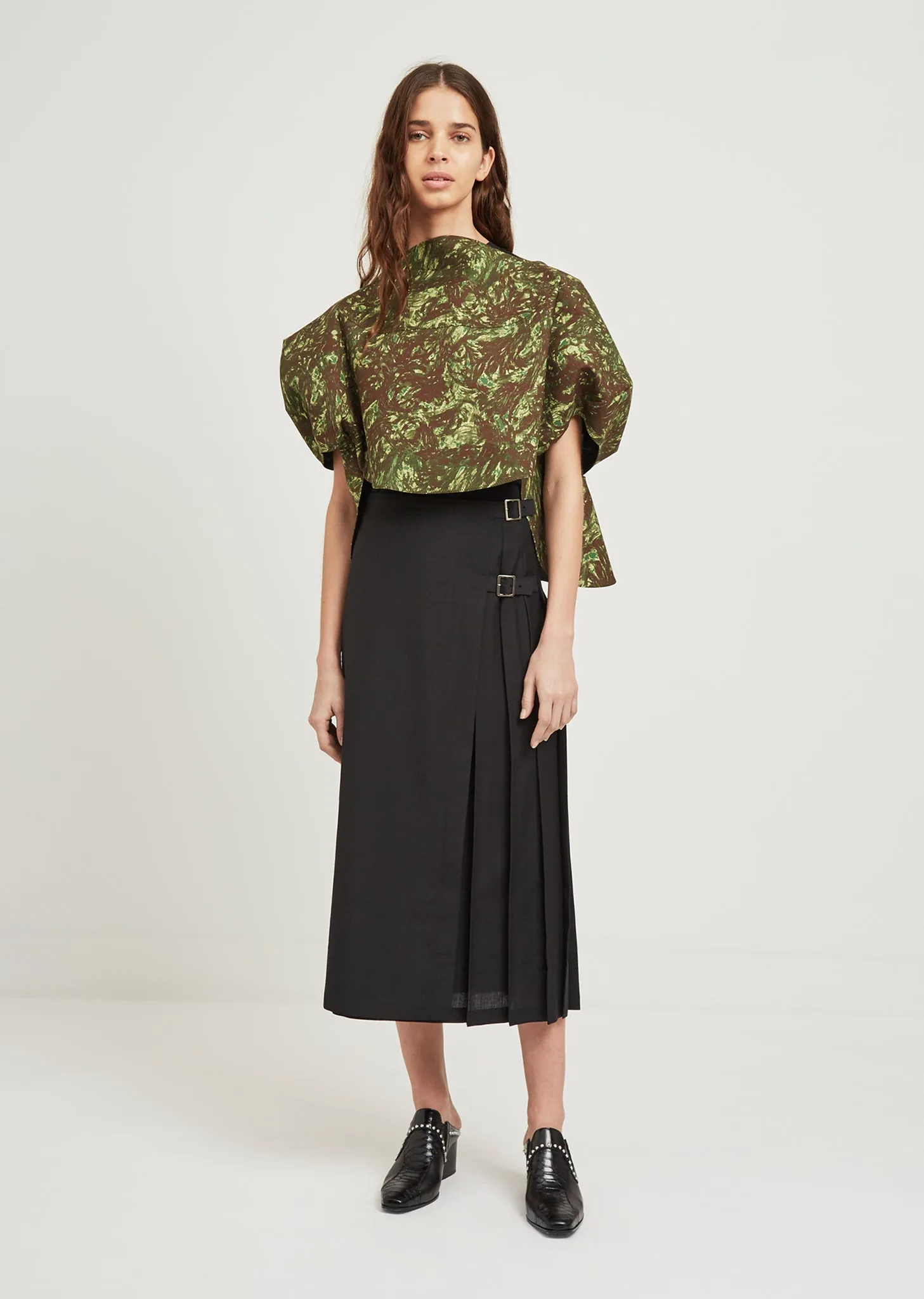 Camouflage Print Pull–Over Top