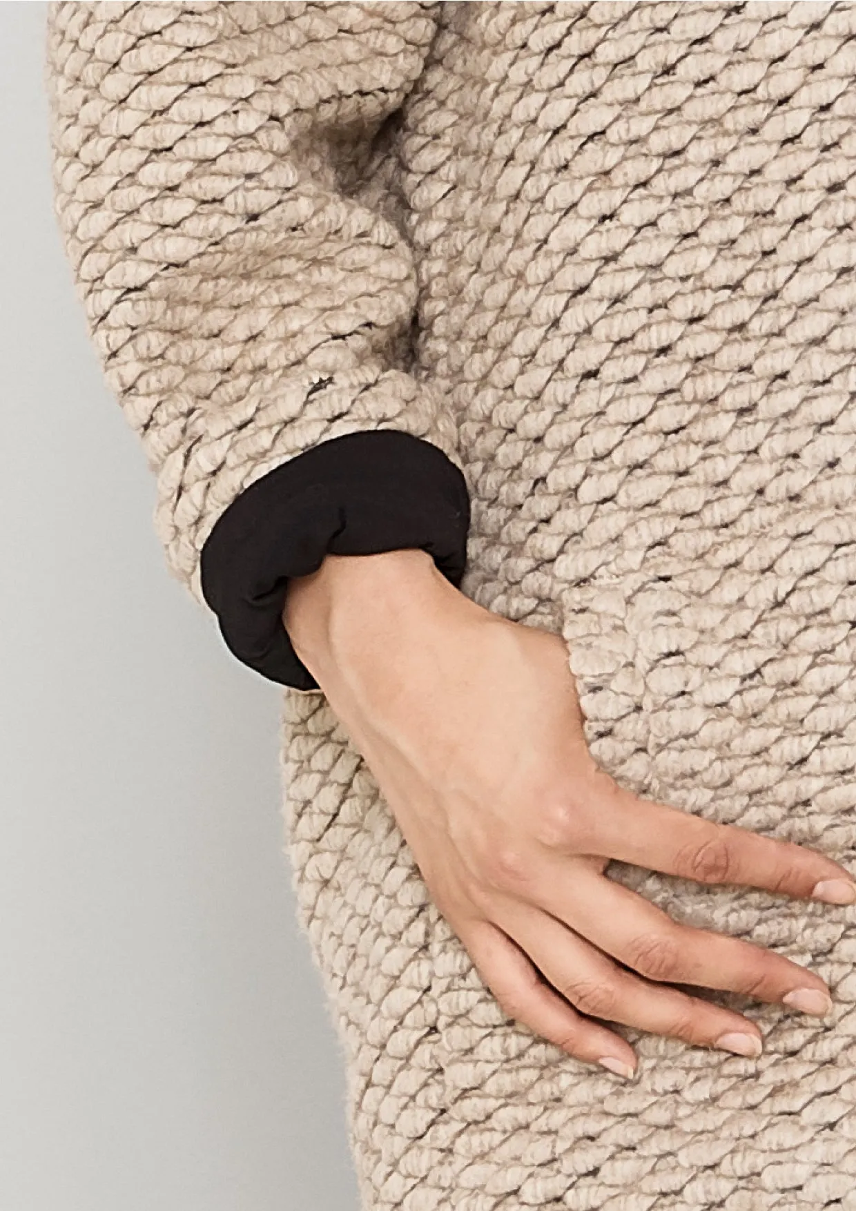 CARDIGAN - WOOL BLEND KNIT beige