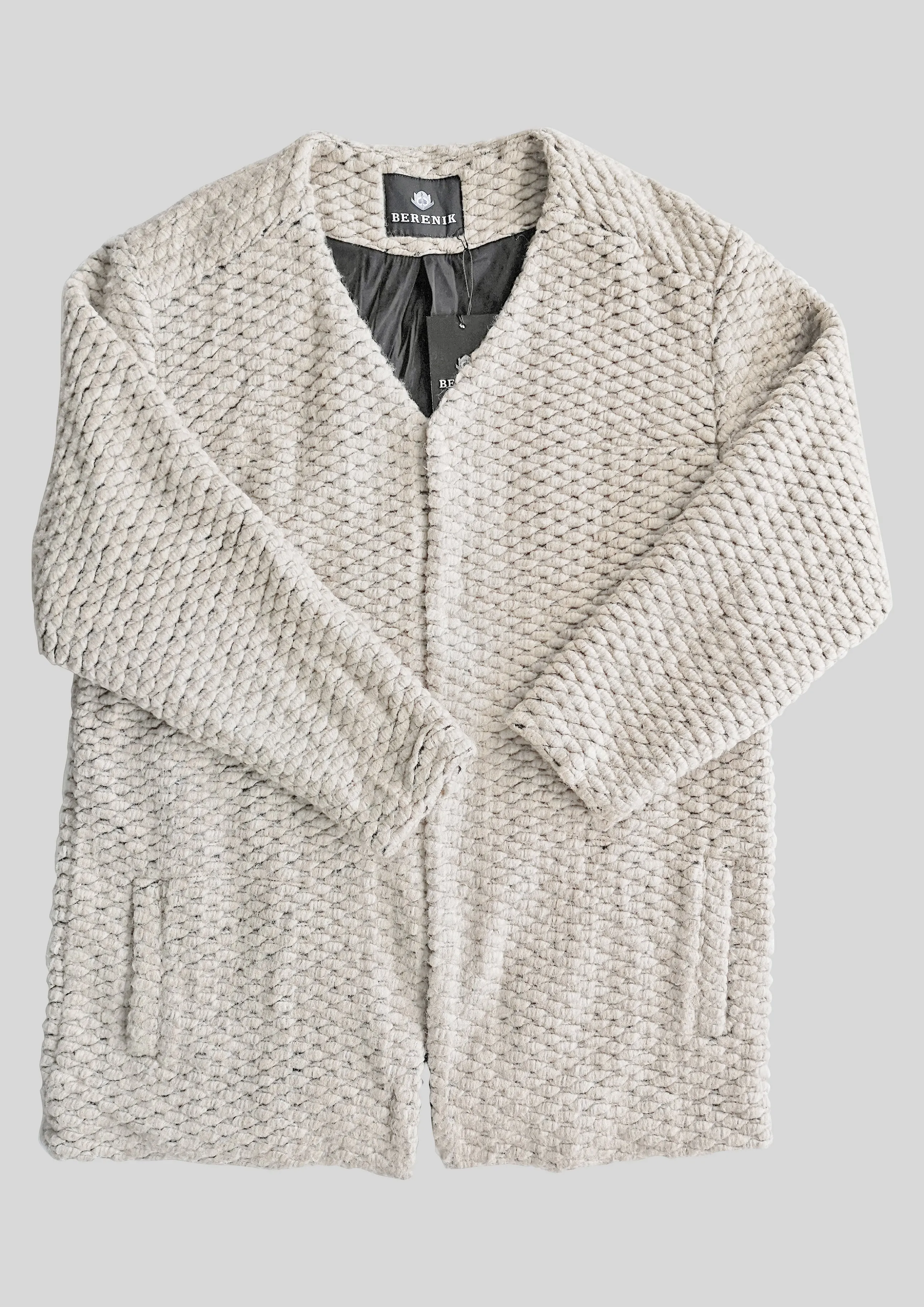 CARDIGAN - WOOL BLEND KNIT beige