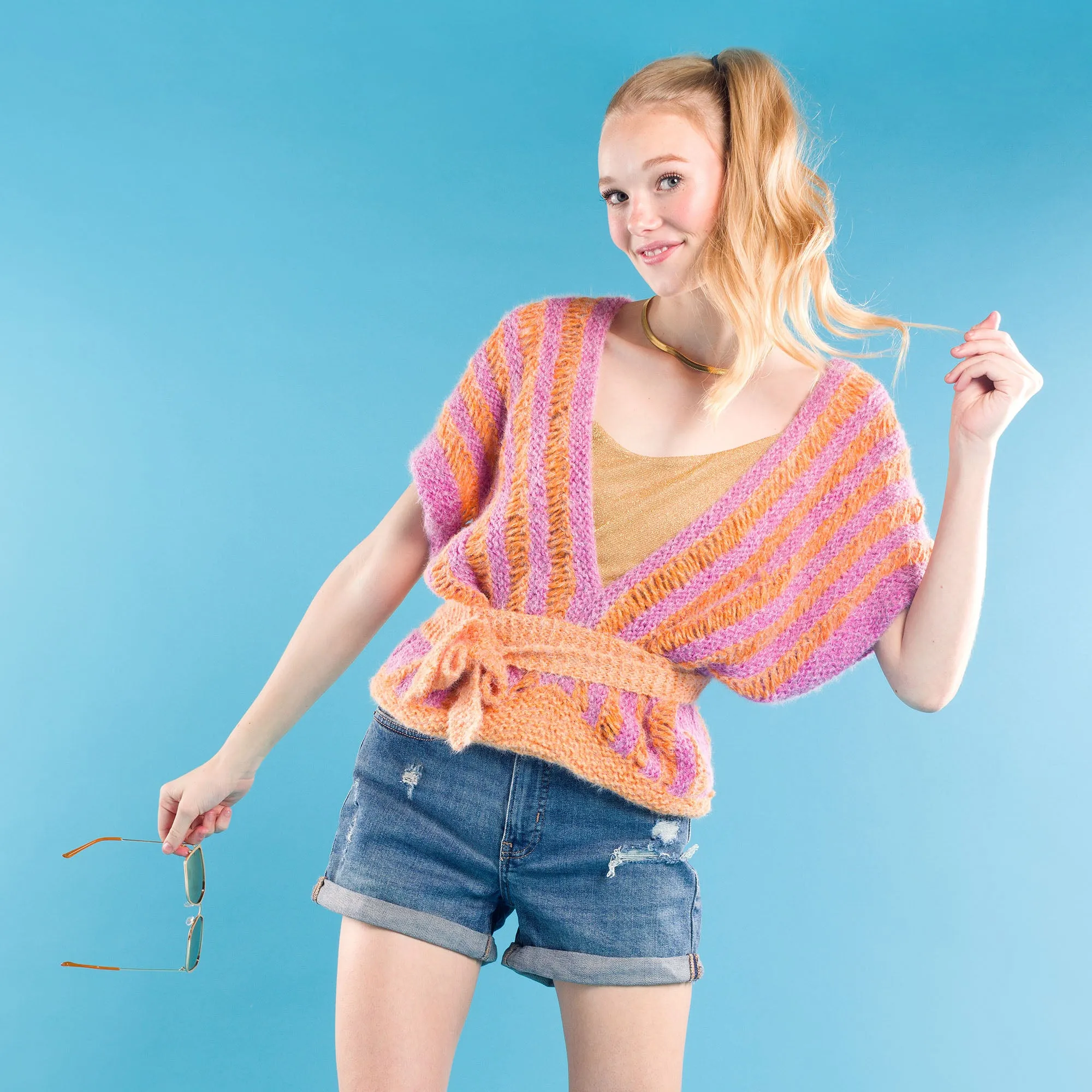 Caron Halo Drop It Like It's Hot Knit Top