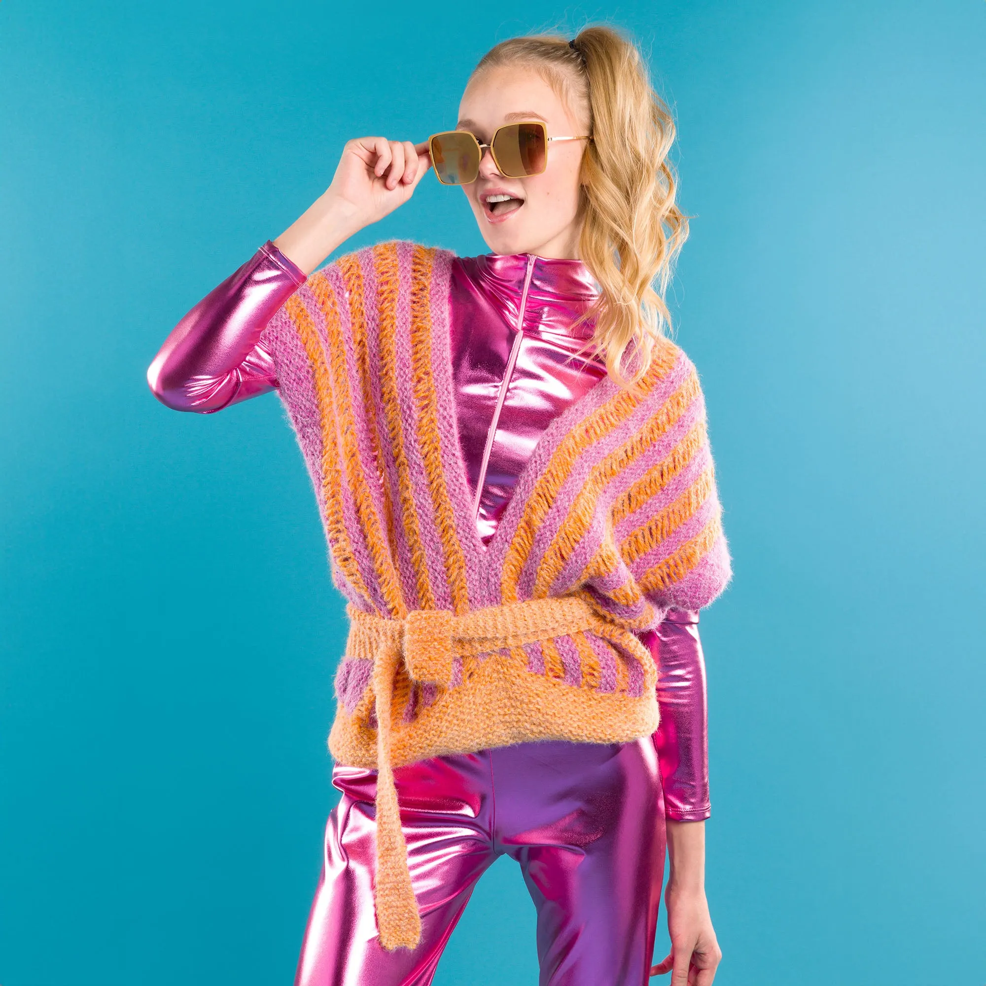 Caron Halo Drop It Like It's Hot Knit Top