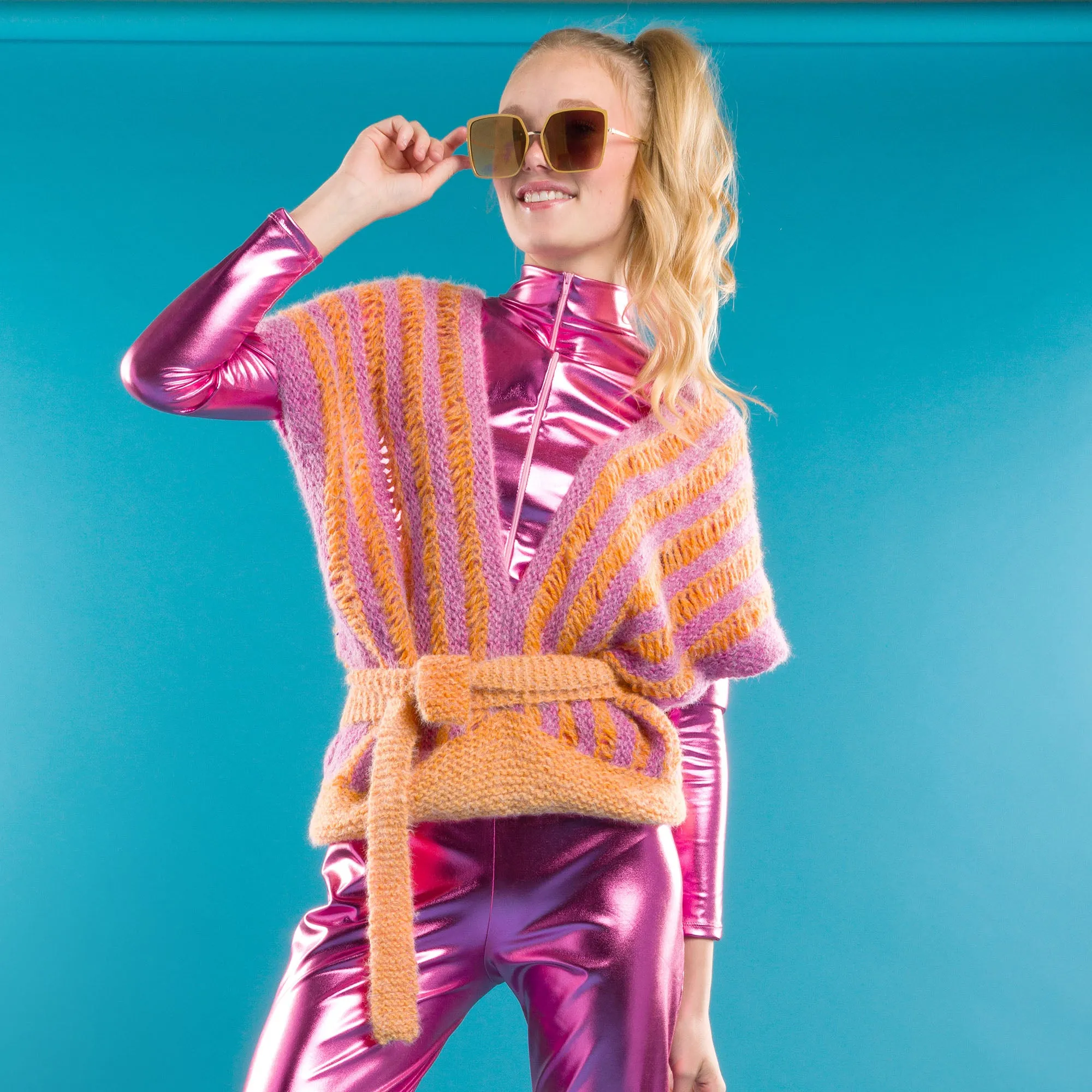 Caron Halo Drop It Like It's Hot Knit Top