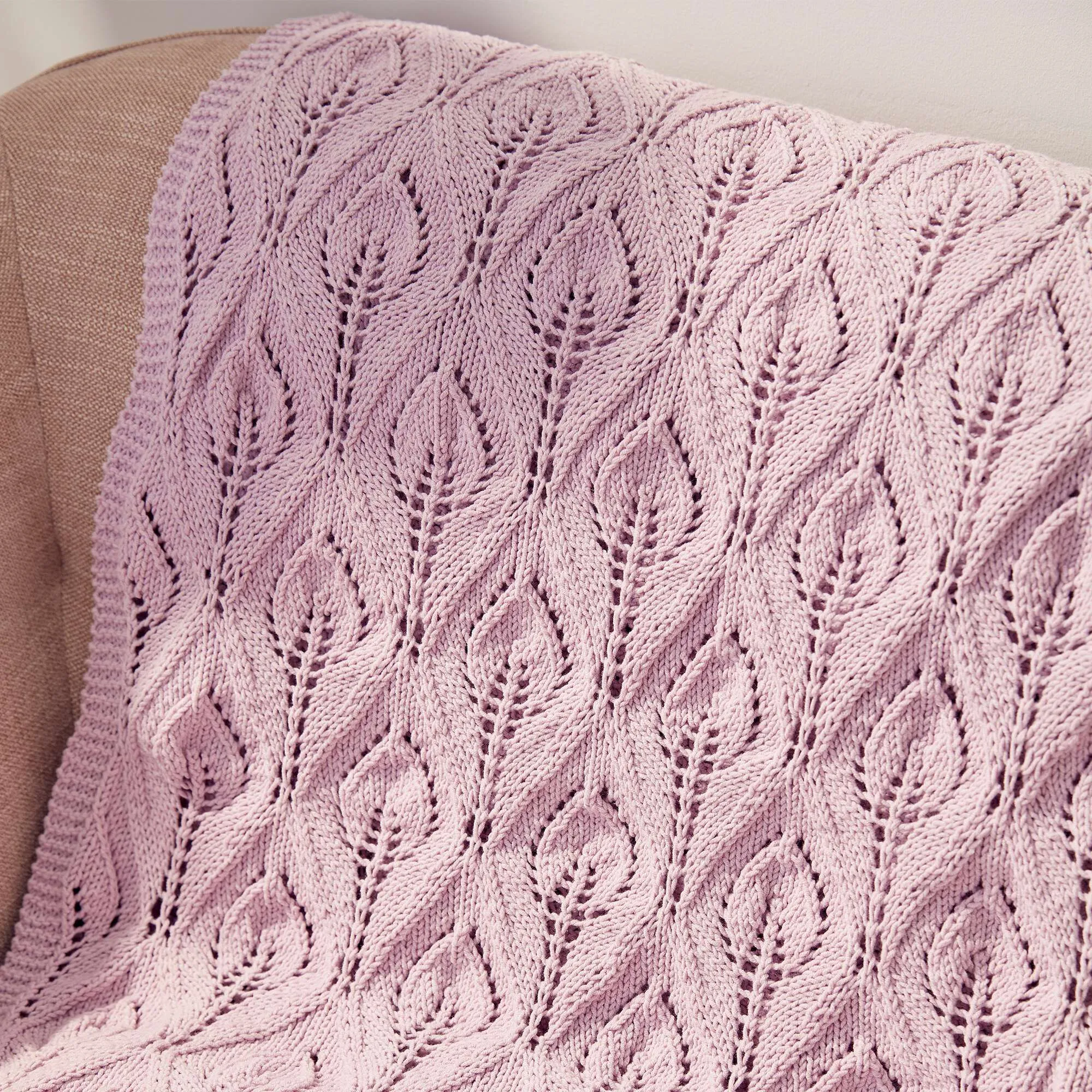 Caron Tasseled Lace Knit Blanket