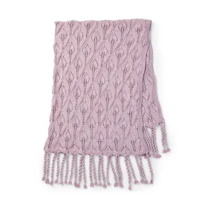 Caron Tasseled Lace Knit Blanket