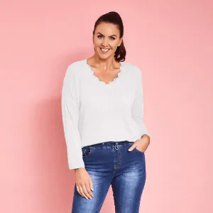Carrie Lace Top (White)