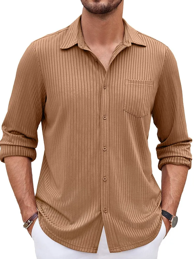 Casual Pit-stripe Stretch Shirt (US Only)