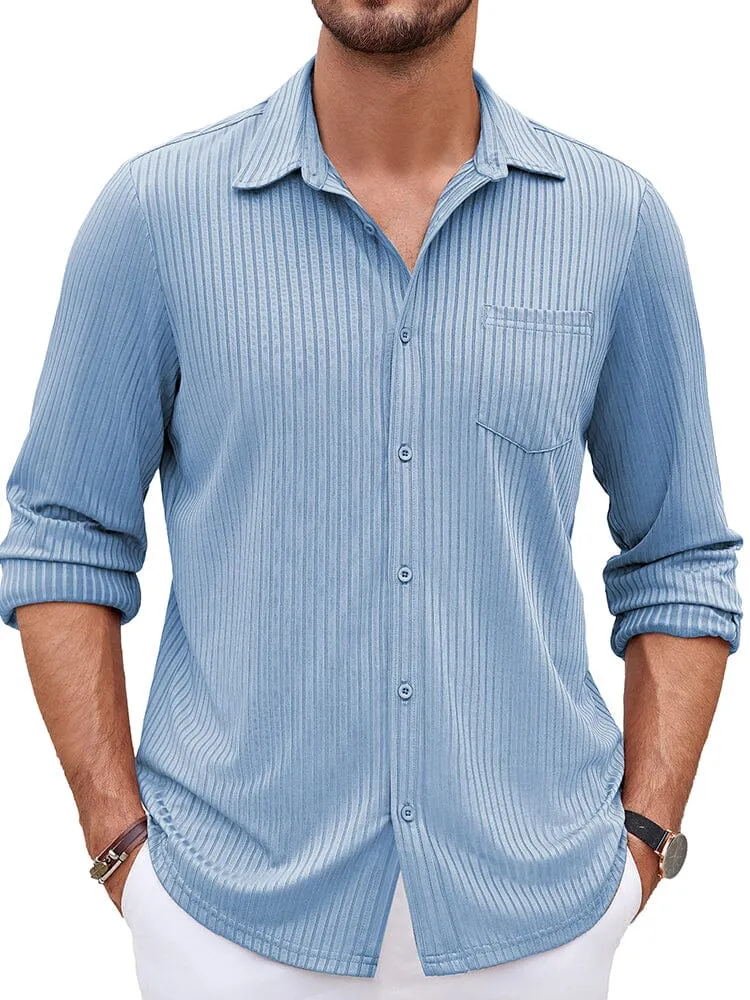 Casual Pit-stripe Stretch Shirt (US Only)