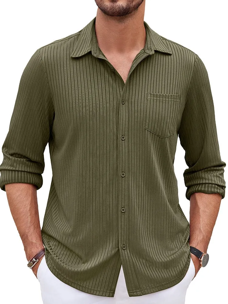 Casual Pit-stripe Stretch Shirt (US Only)