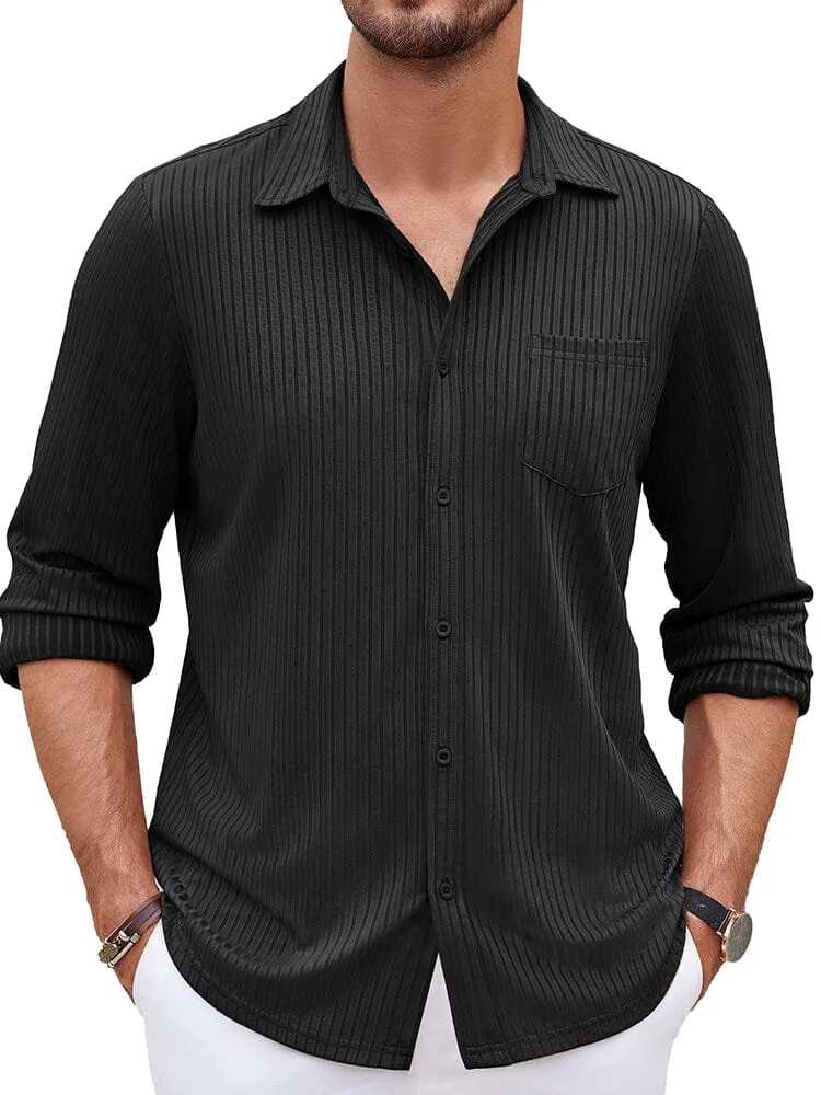 Casual Pit-stripe Stretch Shirt (US Only)