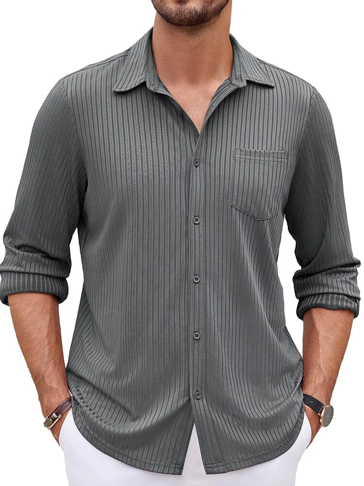 Casual Pit-stripe Stretch Shirt (US Only)