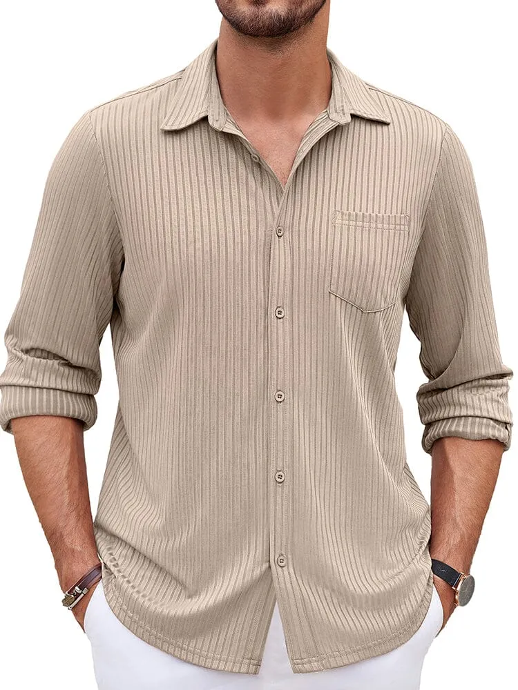 Casual Pit-stripe Stretch Shirt (US Only)