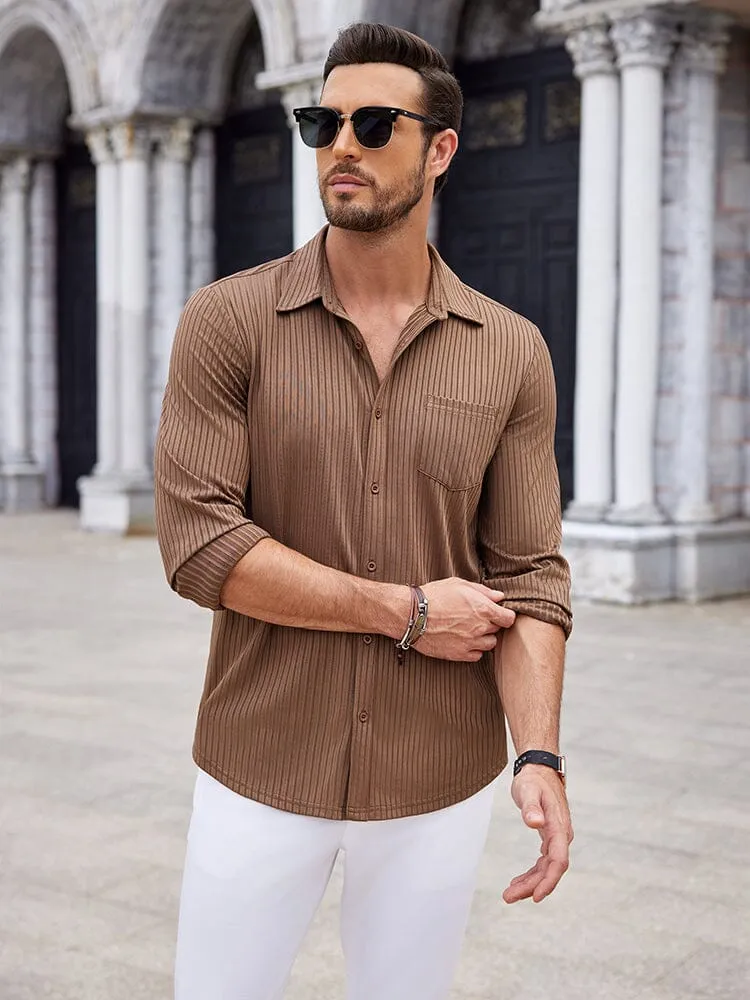 Casual Pit-stripe Stretch Shirt (US Only)
