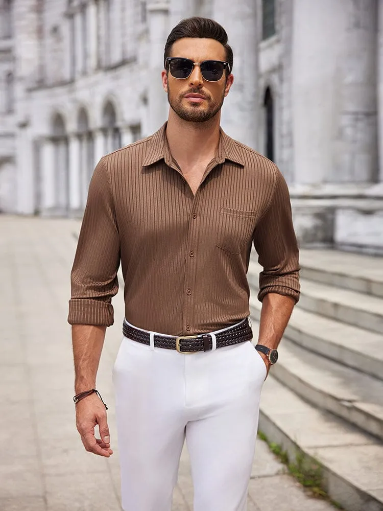 Casual Pit-stripe Stretch Shirt (US Only)