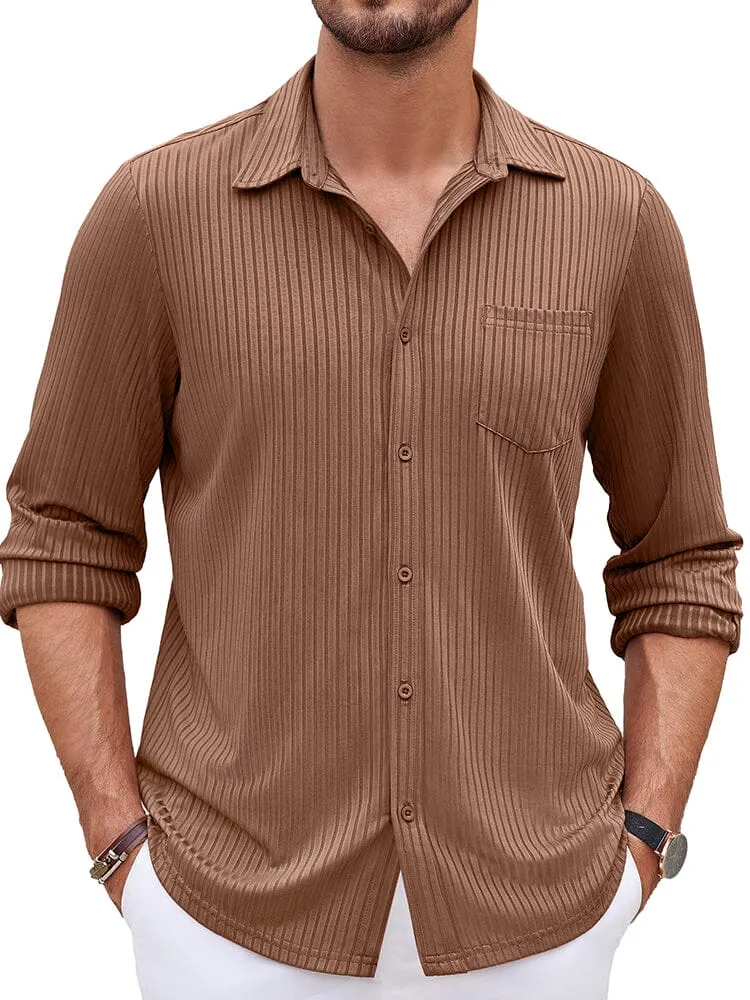 Casual Pit-stripe Stretch Shirt (US Only)