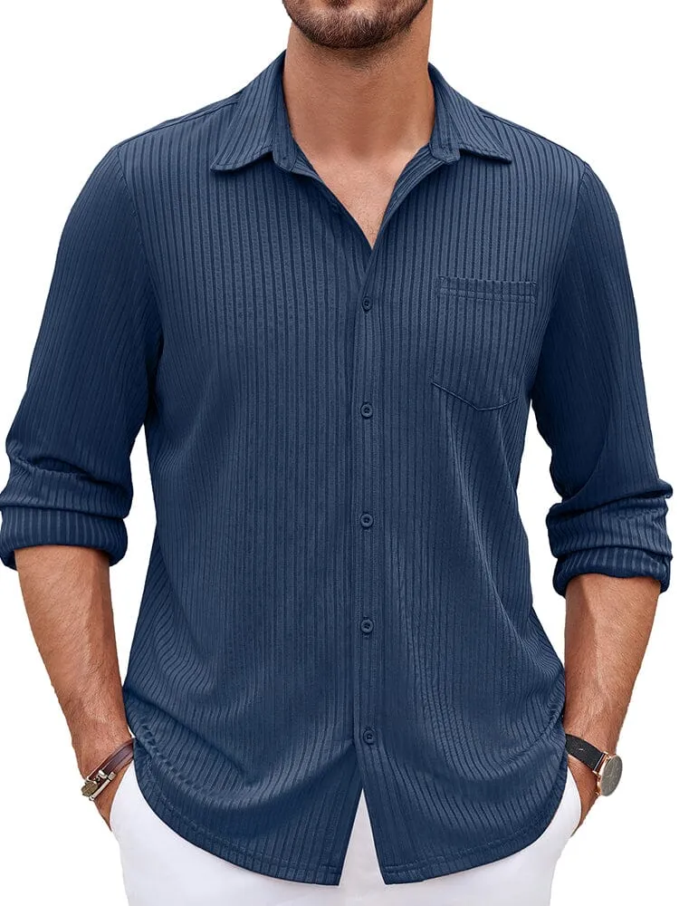 Casual Pit-stripe Stretch Shirt (US Only)