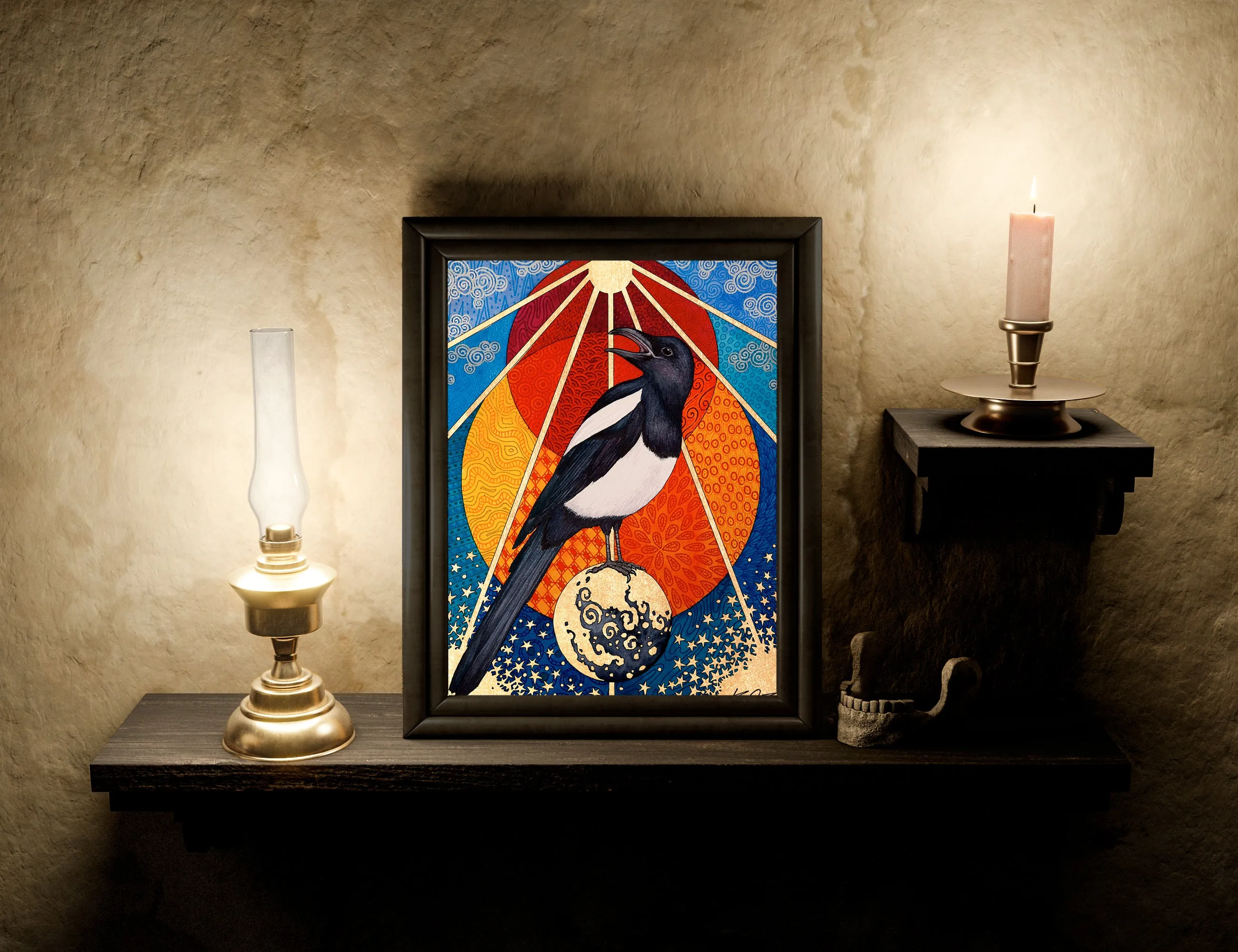 Celestial Magpie - Matte Finish Fine Art Print