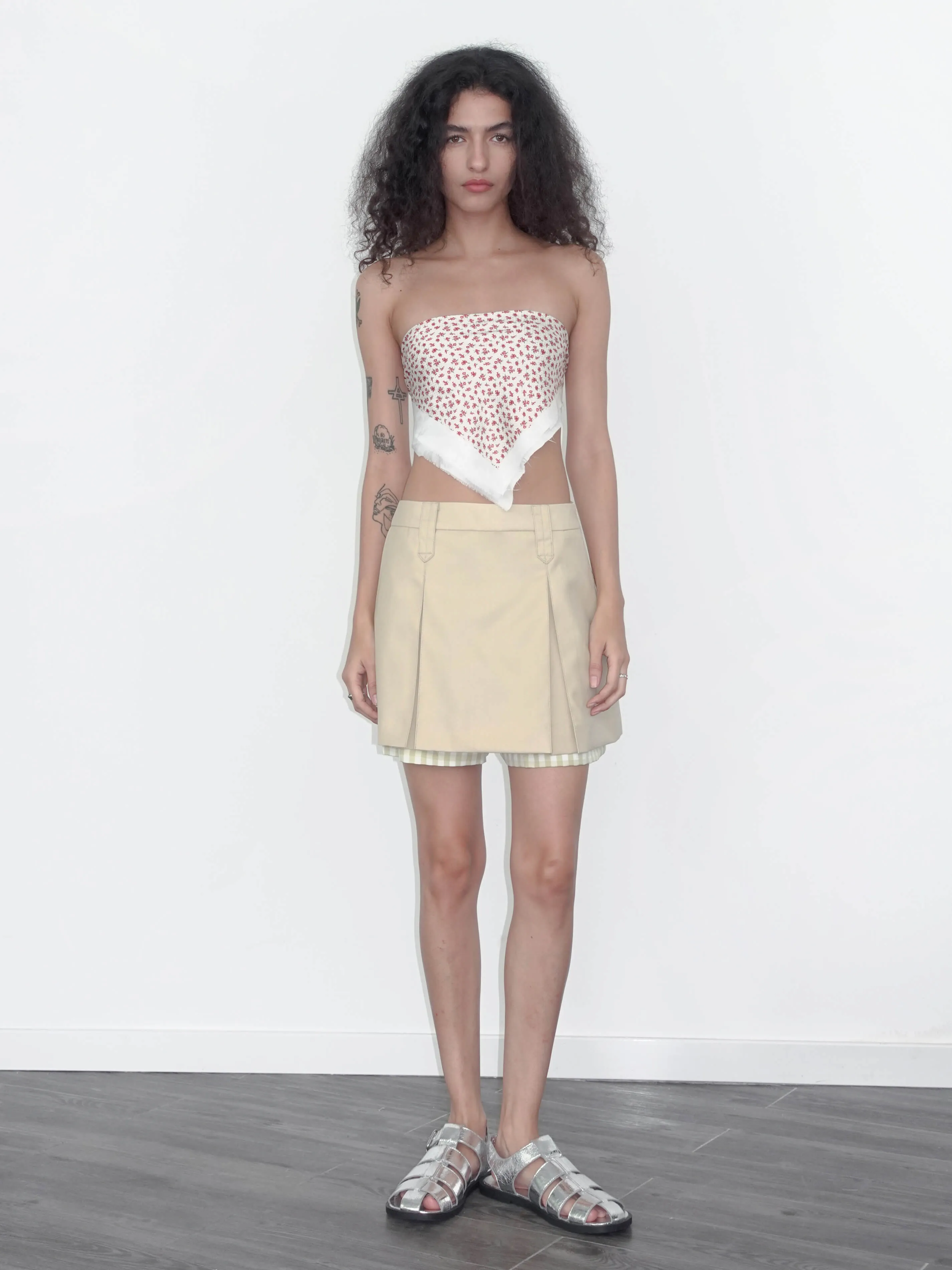 Checkered Peekaboo Mini Skirt