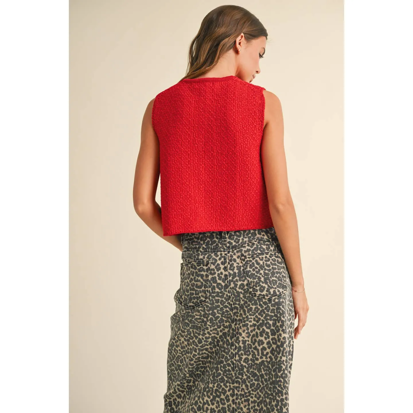 Cherry Red Cardigan