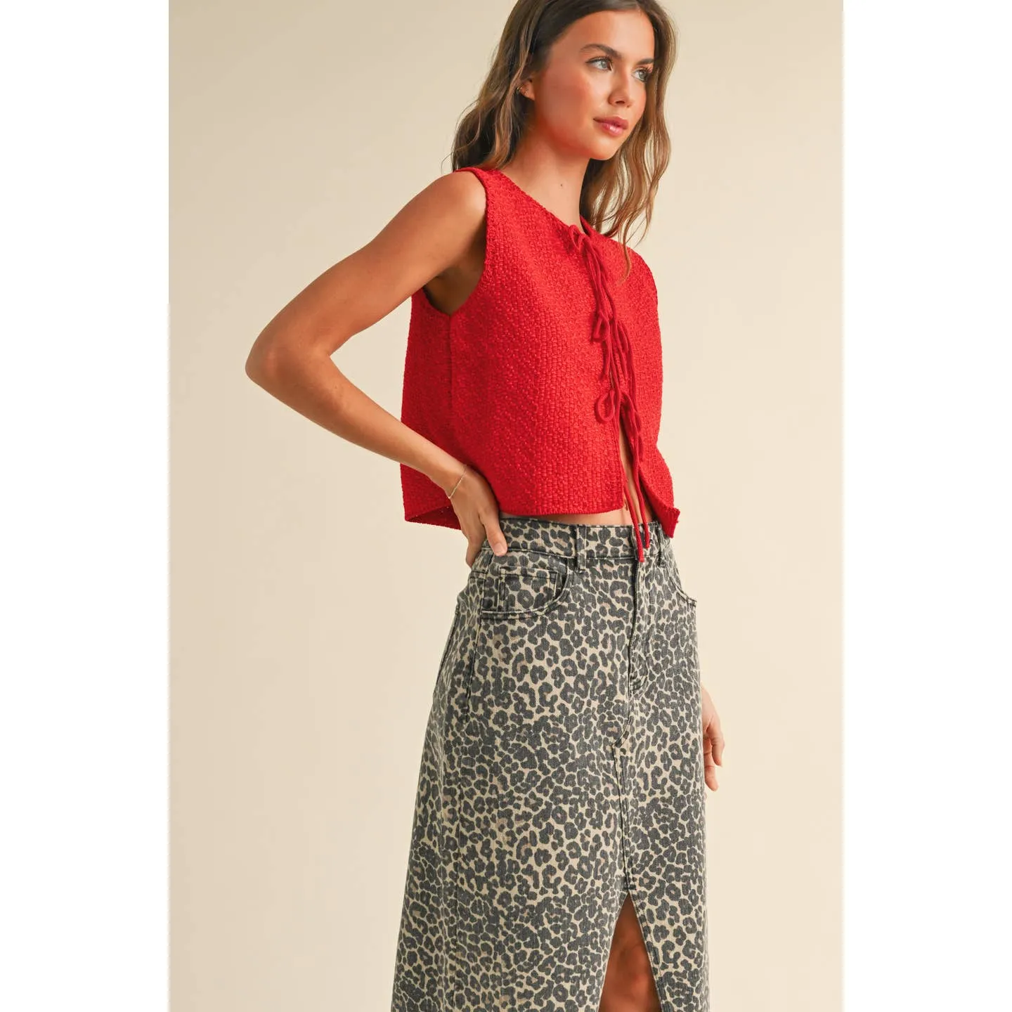 Cherry Red Cardigan