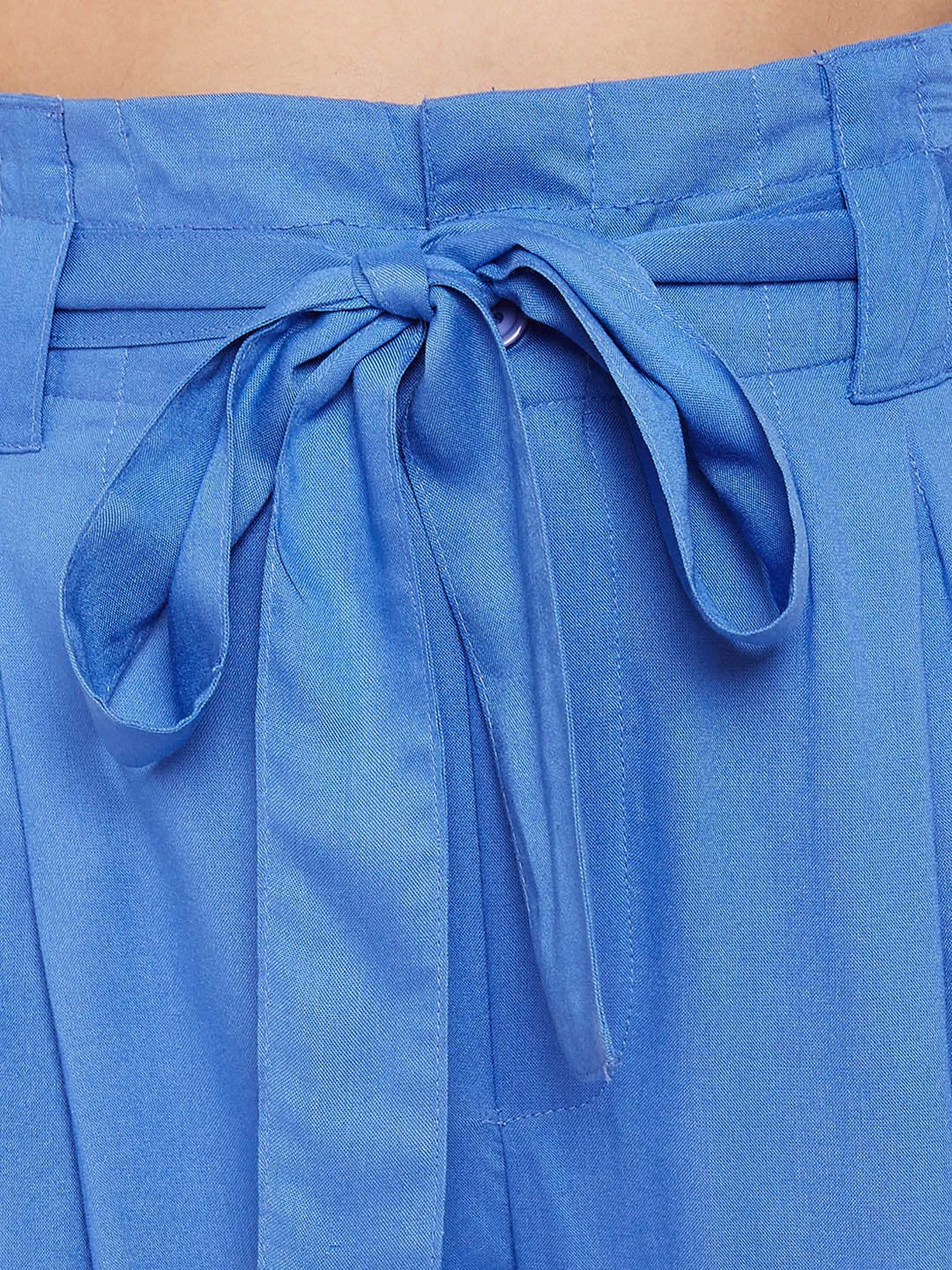 Chic Basic Wide Leg Pants In Blue