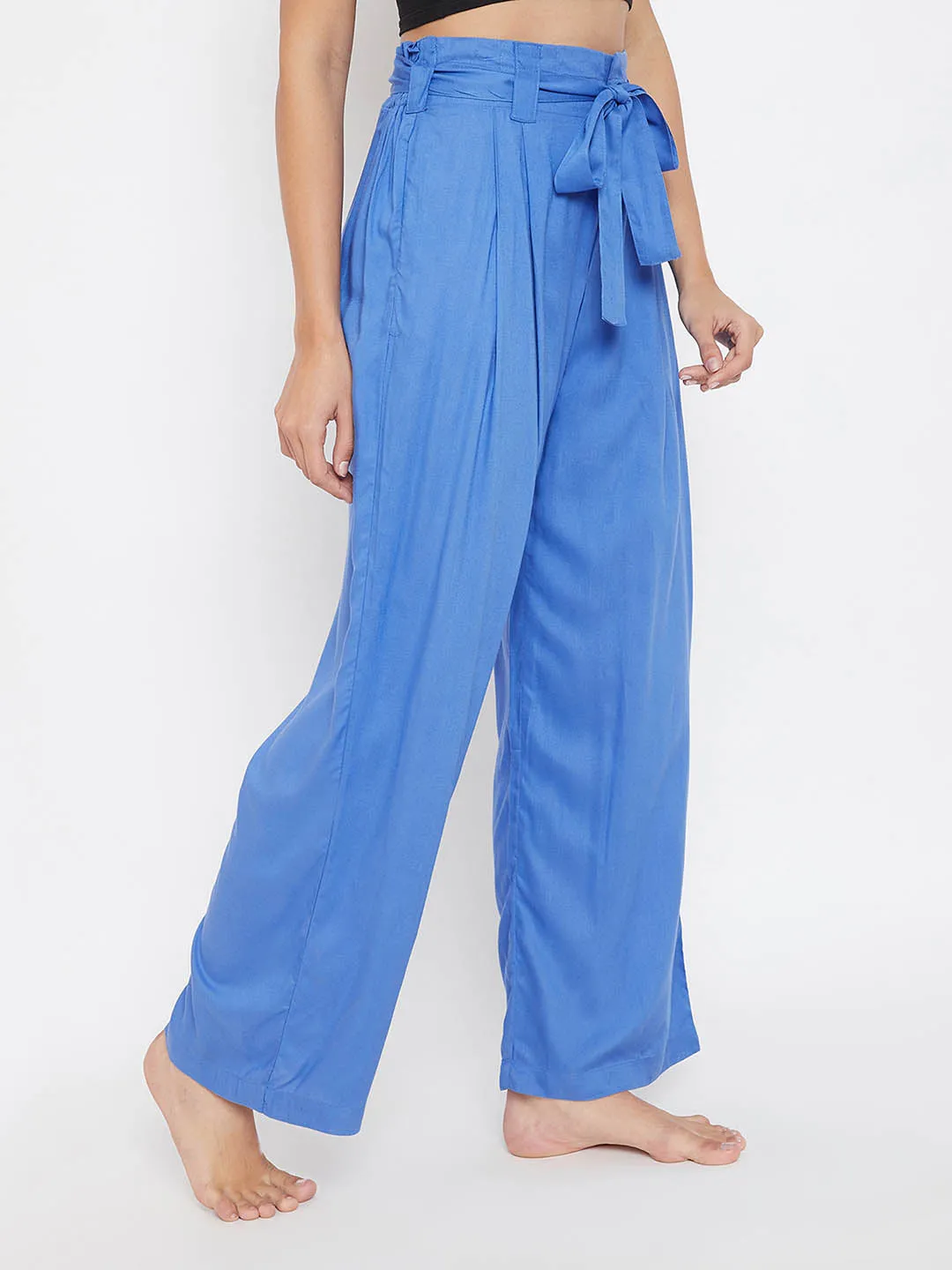 Chic Basic Wide Leg Pants In Blue