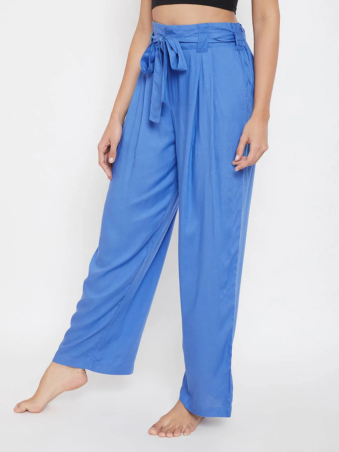 Chic Basic Wide Leg Pants In Blue