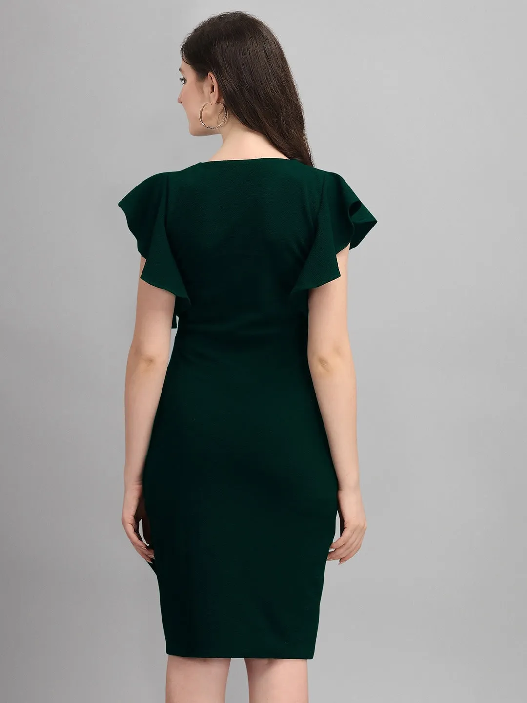 Chic Elegance Solid V-Neck Bodycon Dress