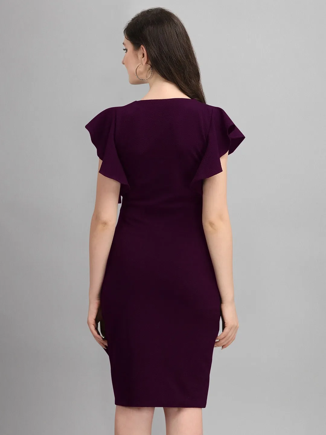 Chic Elegance Solid V-Neck Bodycon Dress