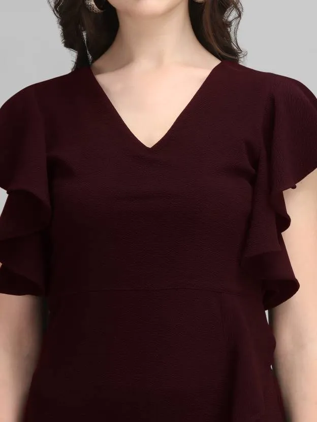 Chic Elegance Solid V-Neck Bodycon Dress