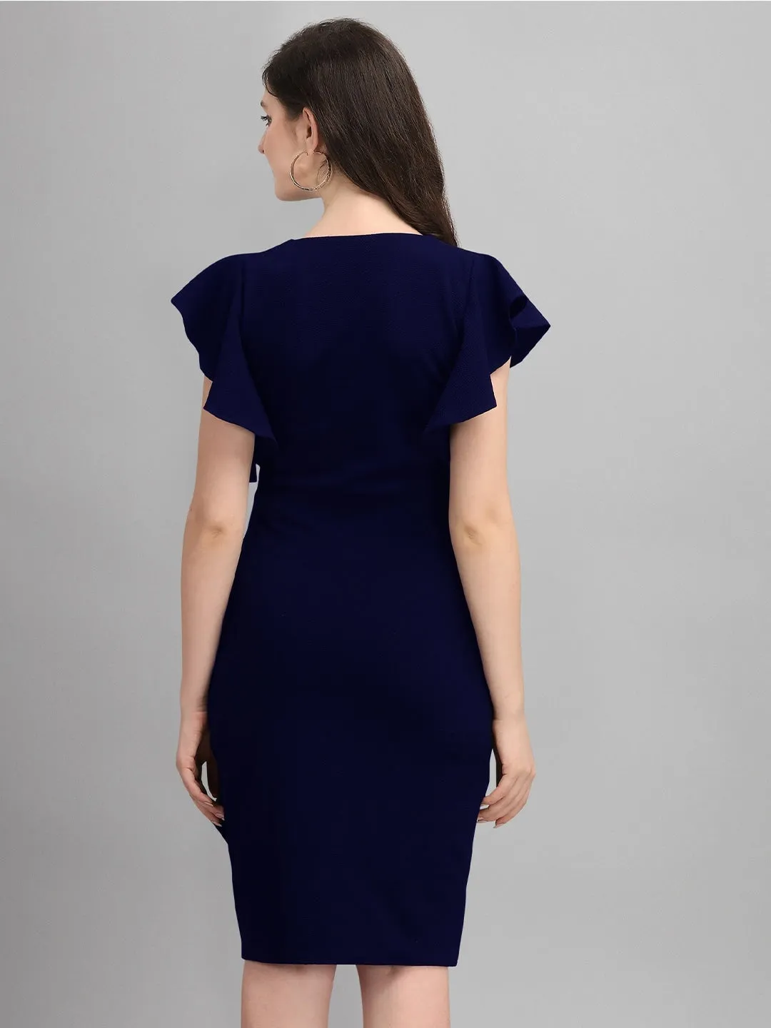 Chic Elegance Solid V-Neck Bodycon Dress