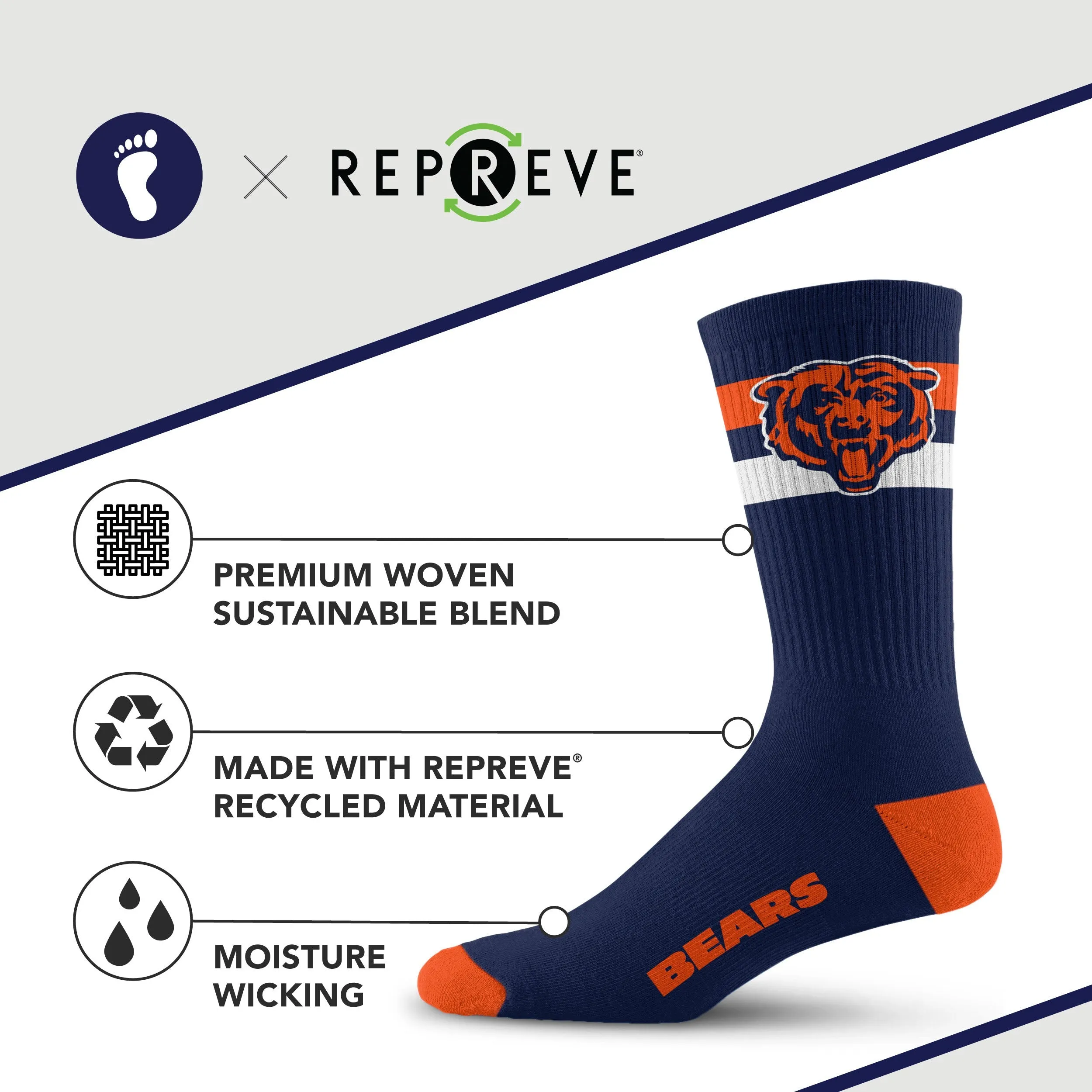 Chicago Bears Legend Premium Crew Socks