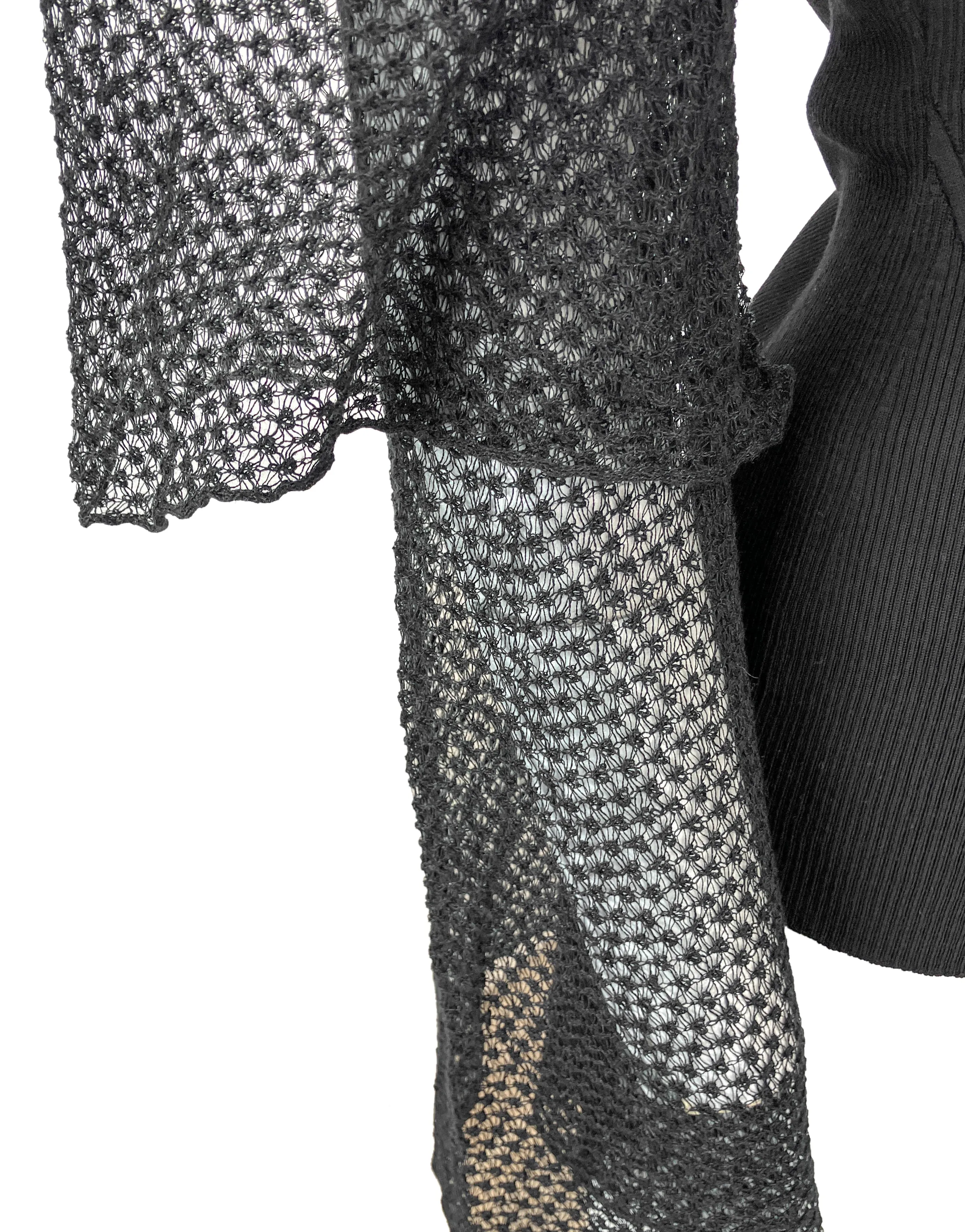 Chloé Lace Knit Top in Black
