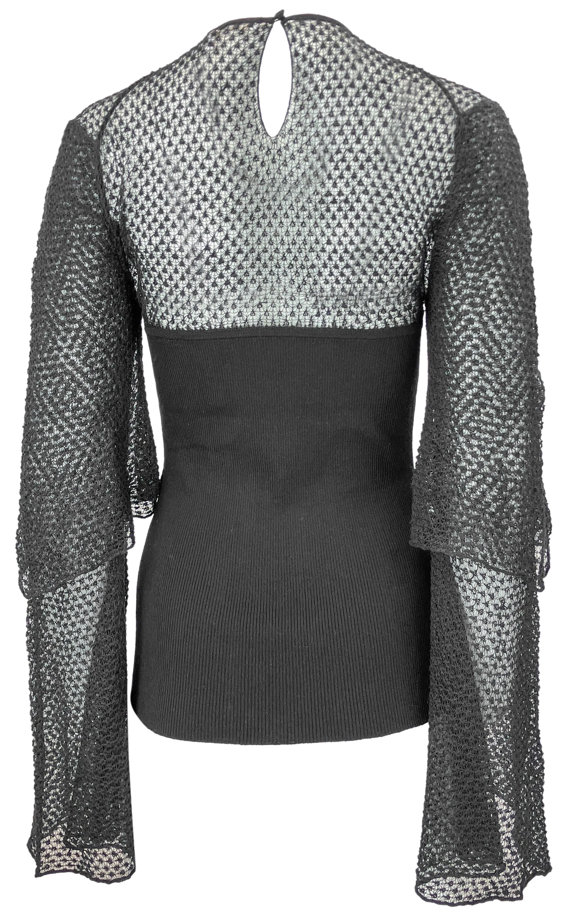 Chloé Lace Knit Top in Black