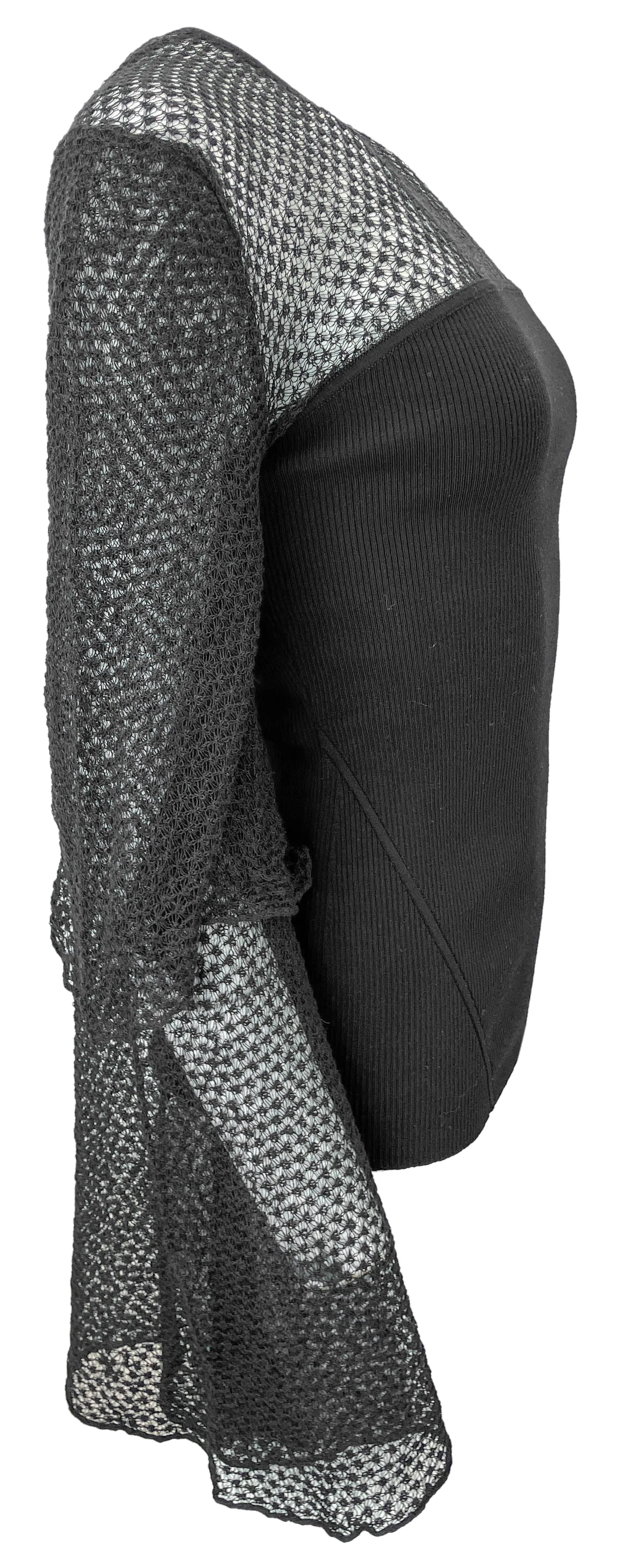 Chloé Lace Knit Top in Black