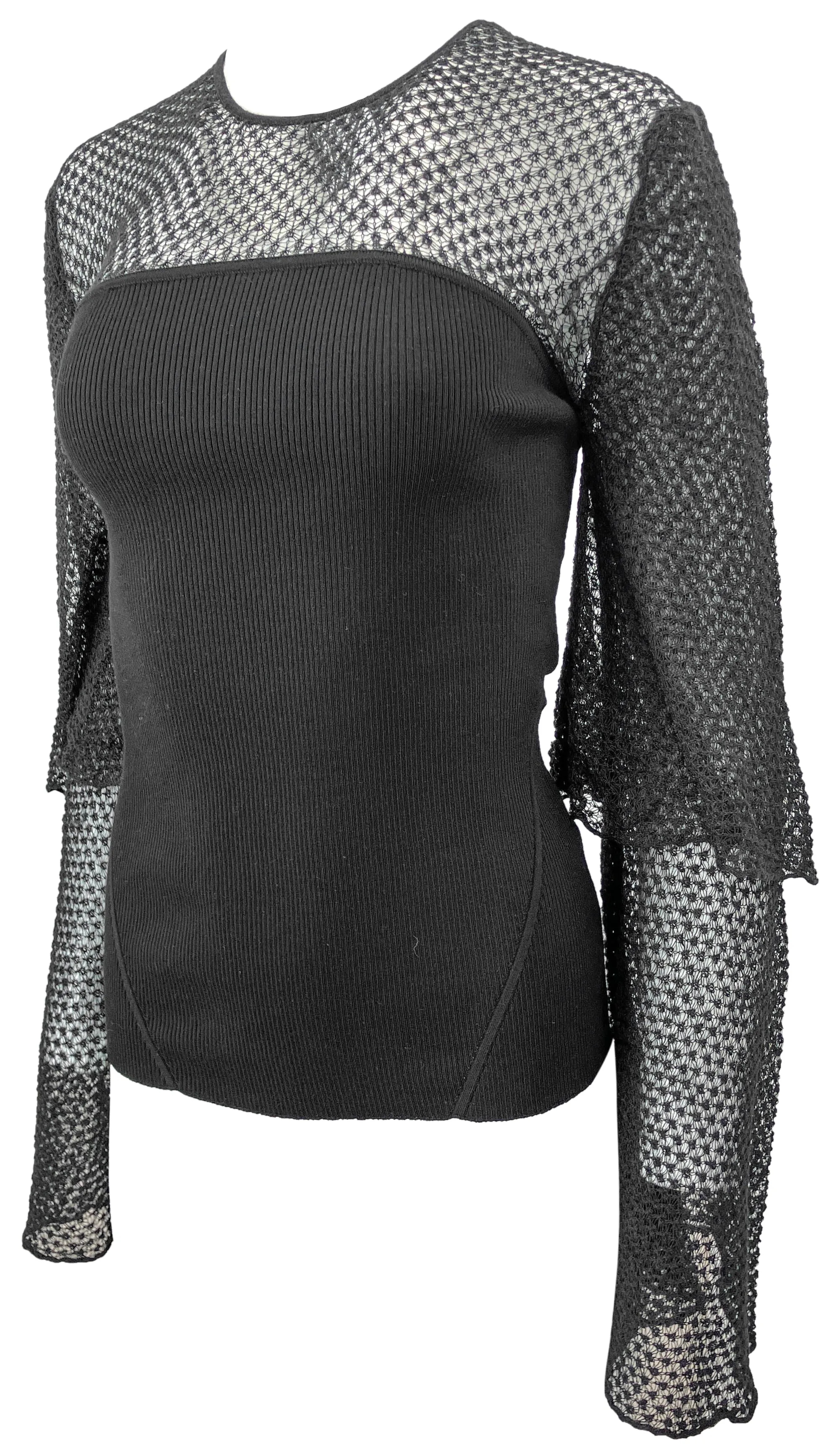 Chloé Lace Knit Top in Black