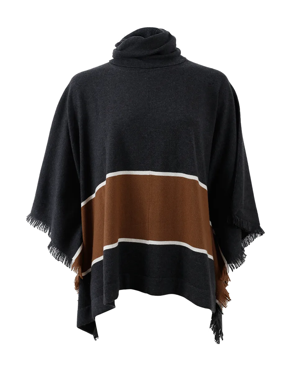 Color Block Poncho